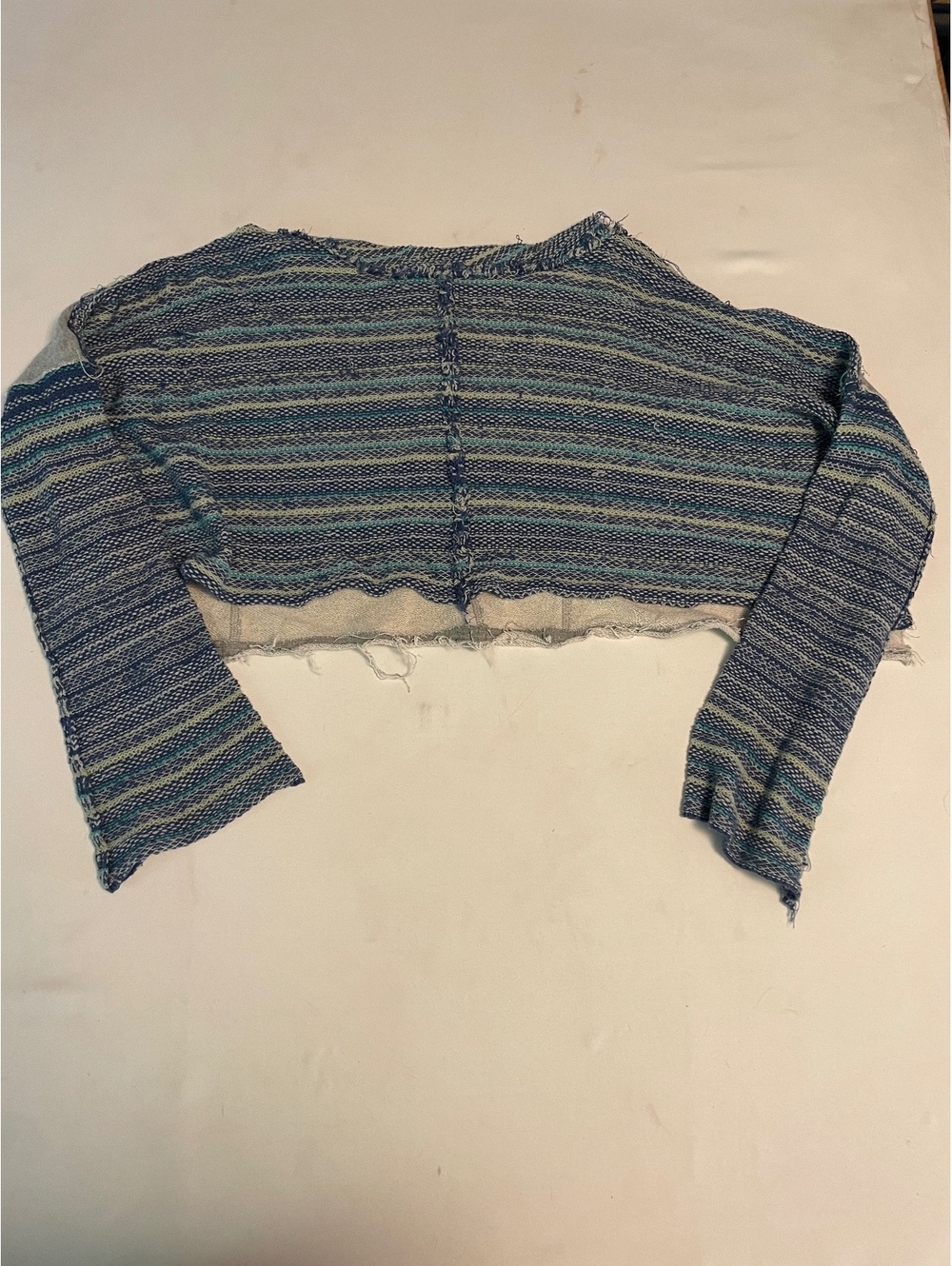 Free People Striped Cropped Sweater XS